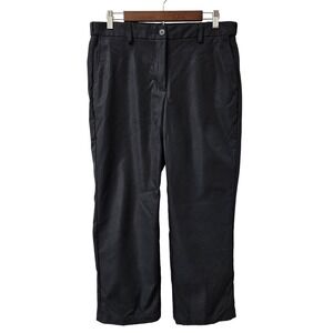 Lands End Womens 12 Black Ankle Pants Stretch Career Travel Performance Pant